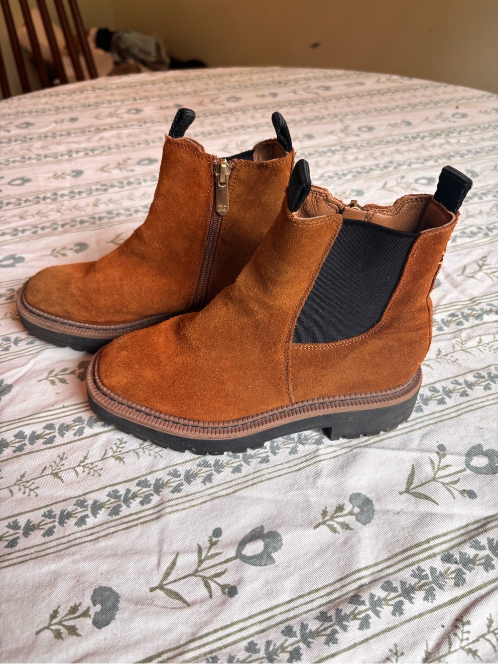 Sam Edelman Girls' Chestnut Suede Chelsea Boots